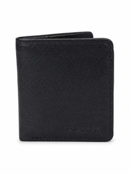 Classic Black Vertical Bifold Wallet with ID Window