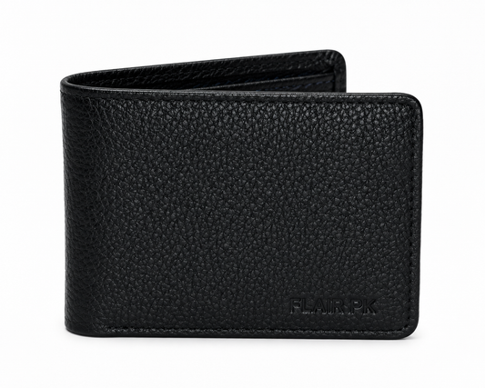Classic Black Textured Bifold Wallet
