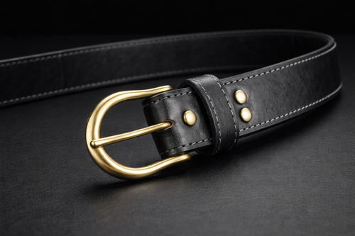 Classic Black Leather Belt