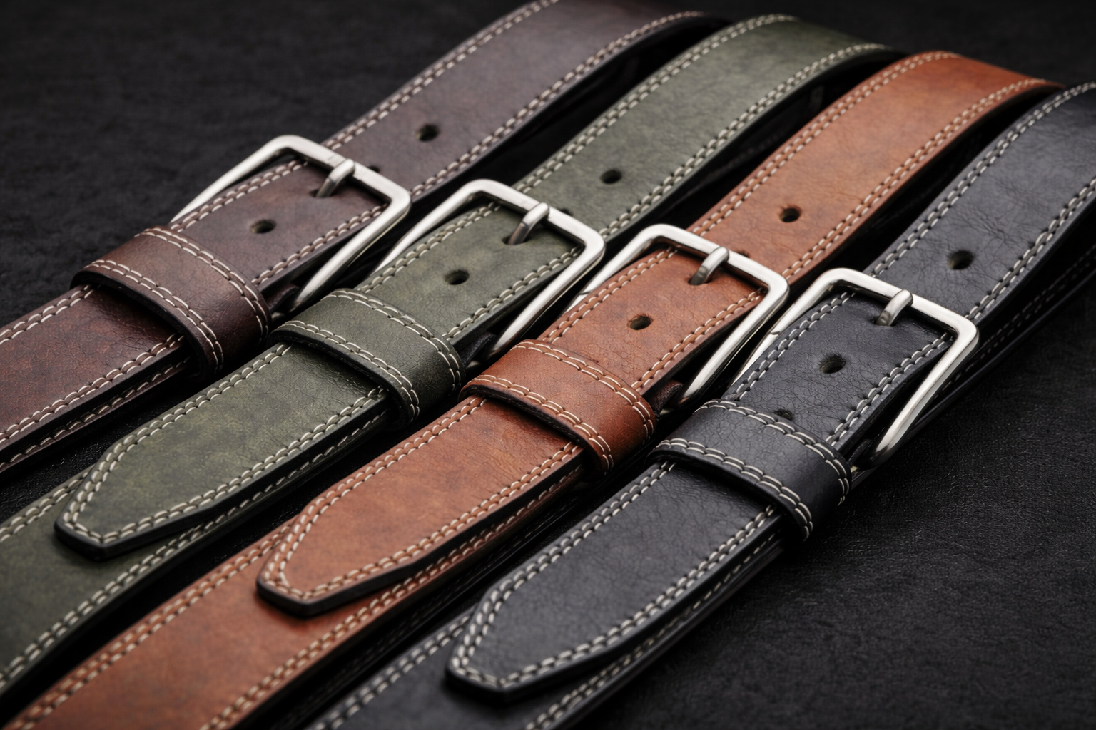 Premium Multi-Color Leather Belt Set