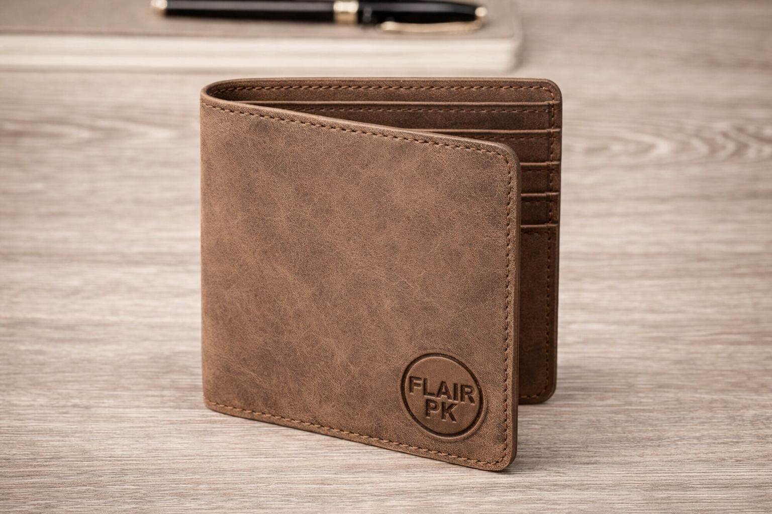 Short Leather Imported Wallet