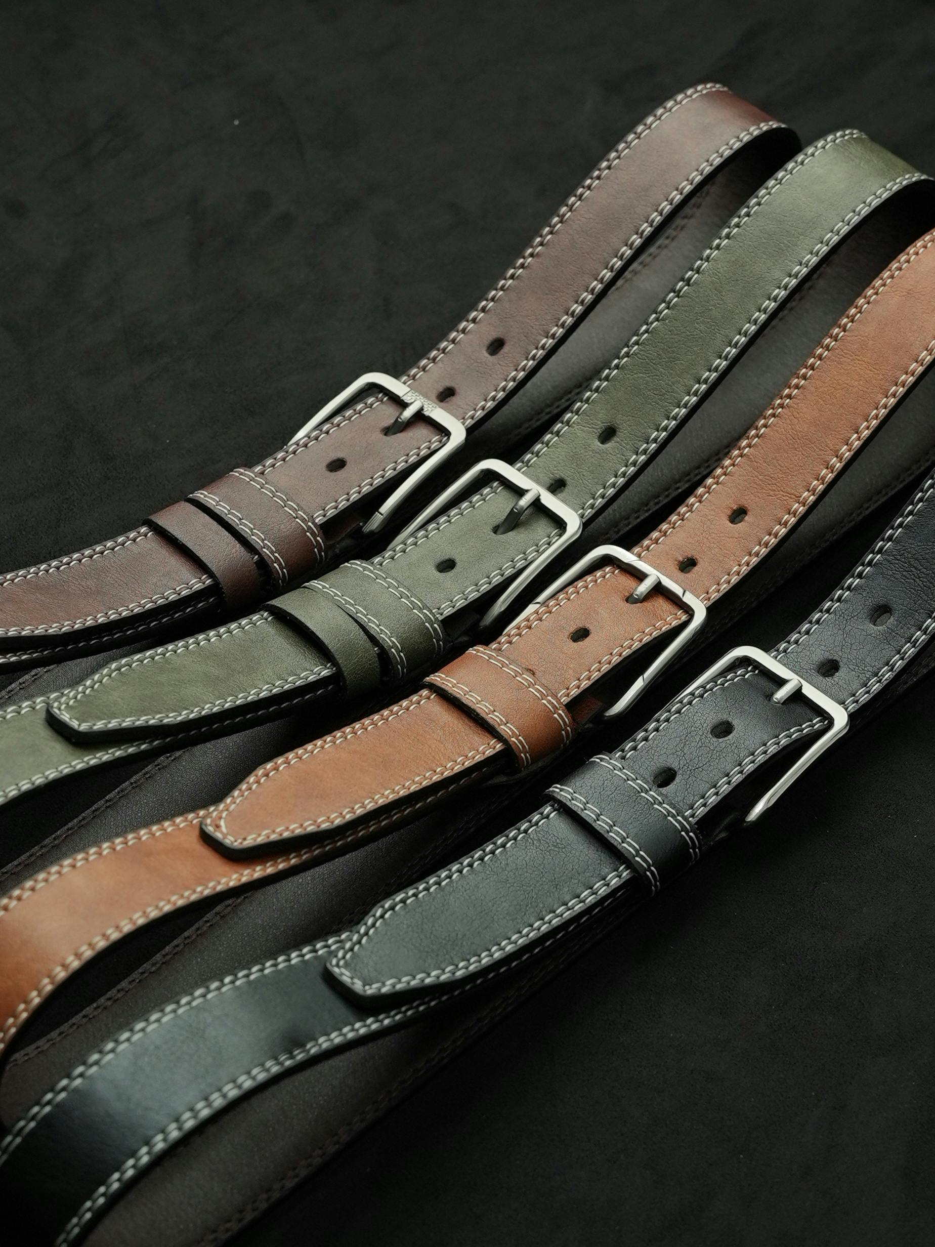Premium Multi-Color Leather Belt Set