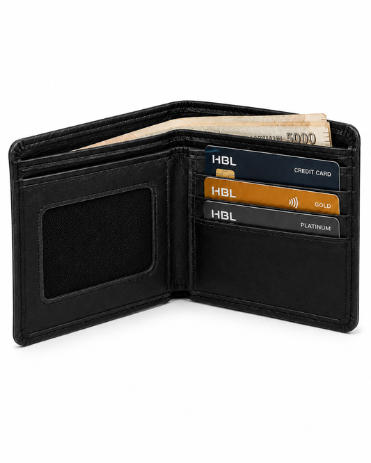 Classic Black Minimalist Bifold Wallet