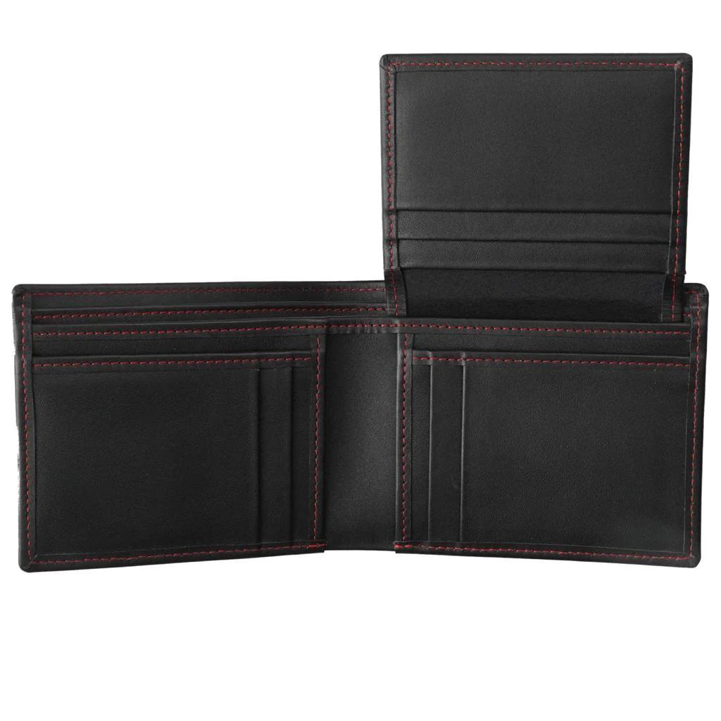 Premium Black Zip Bifold Wallet with ID Window