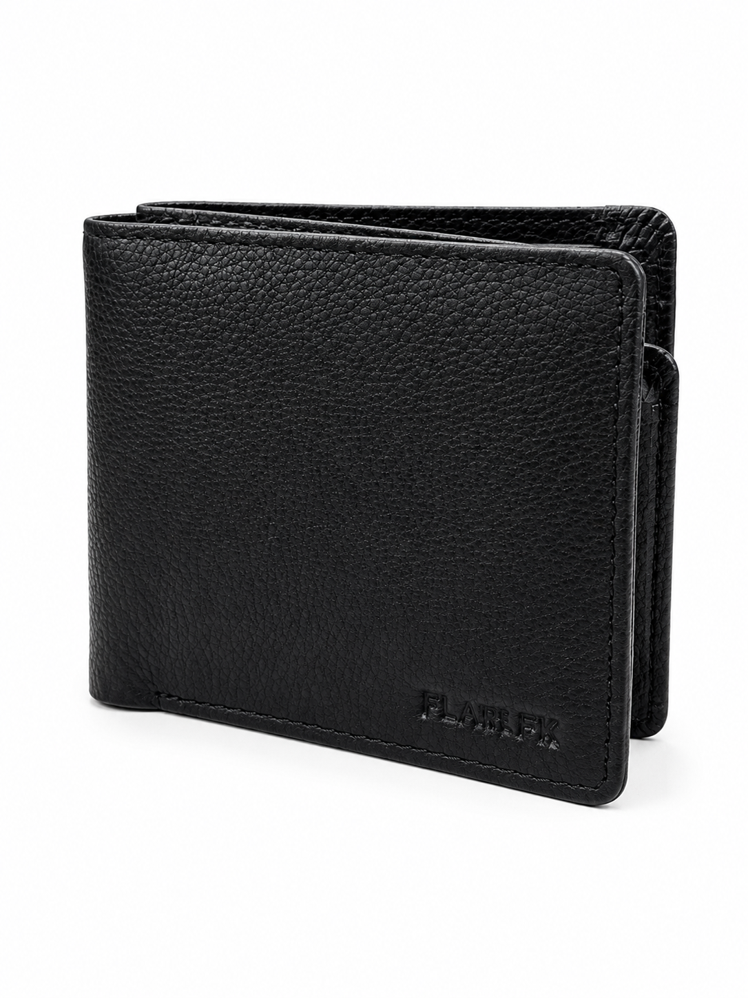 Premium Black Zip Bifold Wallet with ID Window