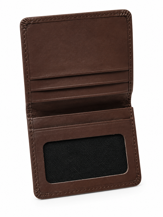 Premium Brown Vertical ID Card Holder Wallet