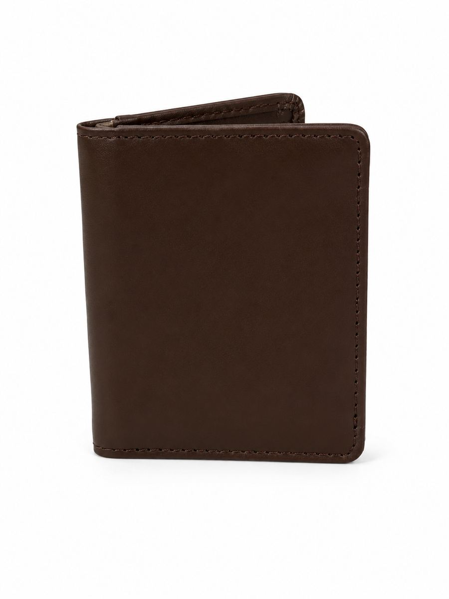 Premium Brown Vertical ID Card Holder Wallet