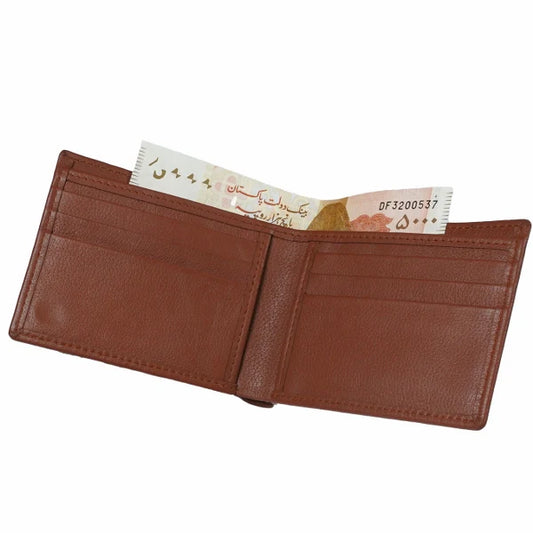 Classic Brown Men’s Bifold Wallet – Premium Leather Finish