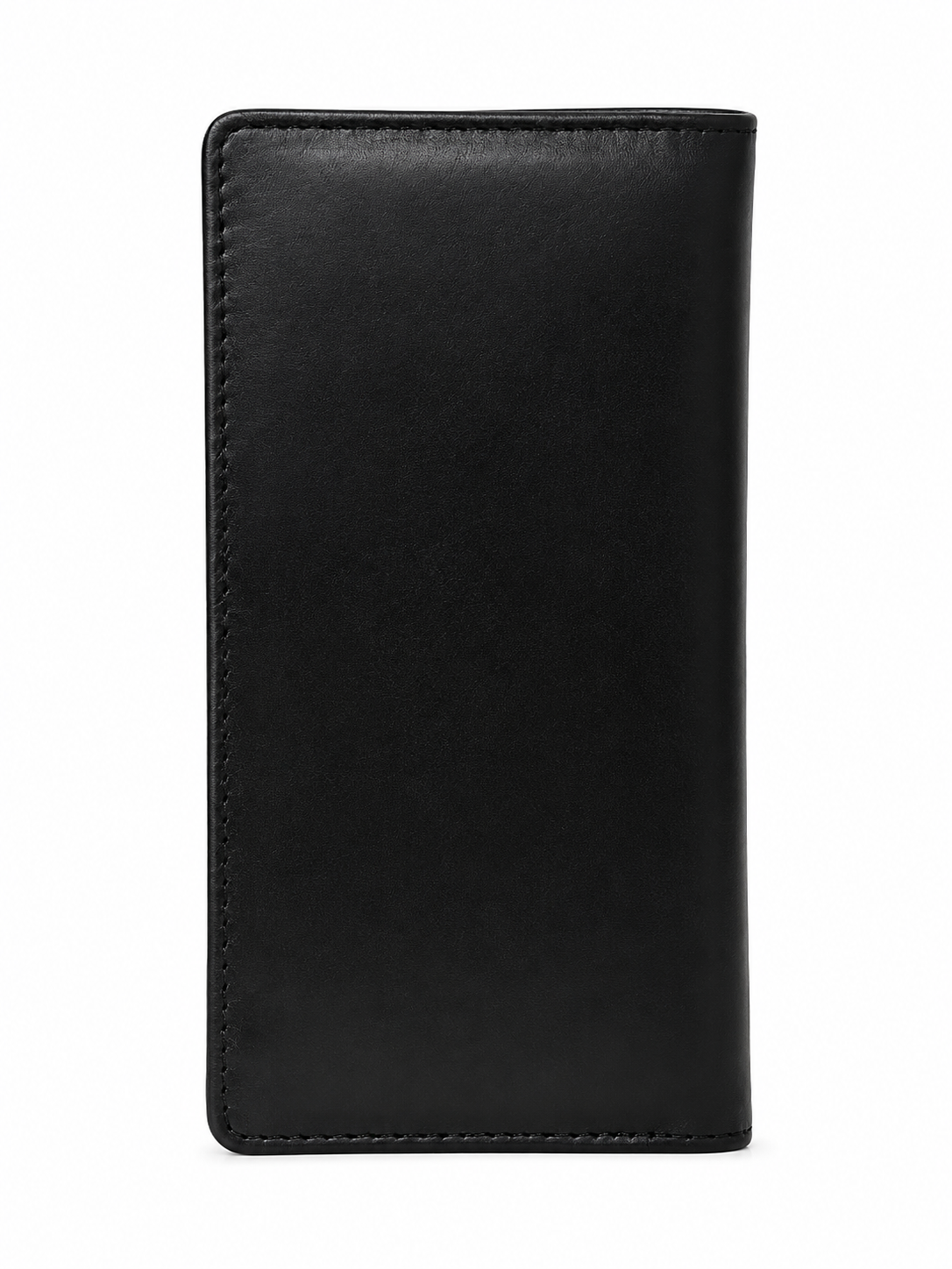 Black Leather Long Wallet with Multi Card Slots & Cash Compartment