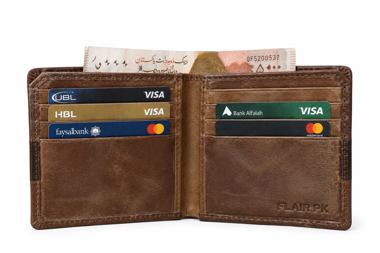 Classic Brown Men’s Bifold Wallet – Premium Leather Finish