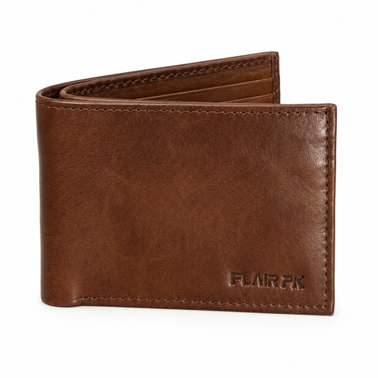 Classic Brown Men’s Bifold Wallet – Premium Leather Finish